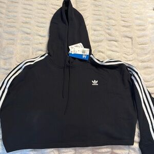 Adidas black cropped hoodie NWT size M